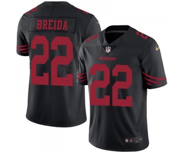 Nike 49ers #22 Matt Breida Black Men's Stitched NFL Limited Rush Jersey