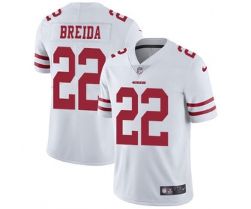 Nike 49ers #22 Matt Breida White Men's Stitched NFL Vapor Untouchable Limited Jersey