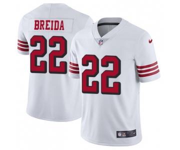 Nike 49ers #22 Matt Breida White Rush Men's Stitched NFL Vapor Untouchable Limited Jersey
