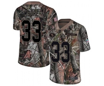 Nike 49ers #33 Tarvarius Moore Camo Men's Stitched NFL Limited Rush Realtree Jersey