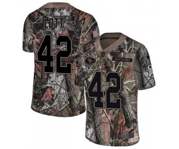 Nike 49ers #42 Ronnie Lott Camo Men's Stitched NFL Limited Rush Realtree Jersey