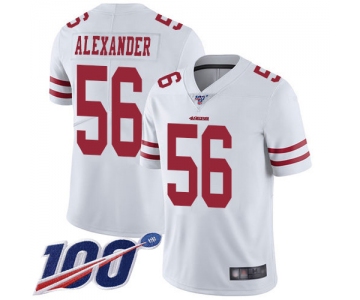 Nike 49ers #56 Kwon Alexander White Men's Stitched NFL 100th Season Vapor Limited Jersey