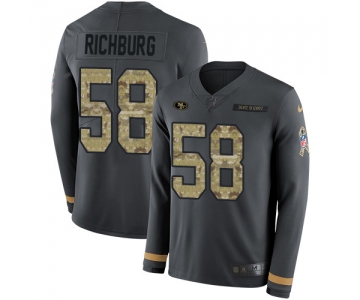 Nike 49ers #58 Weston Richburg Anthracite Salute to Service Men's Stitched NFL Limited Therma Long Sleeve Jersey