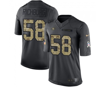 Nike 49ers #58 Weston Richburg Black Men's Stitched NFL Limited 2016 Salute to Service Jersey