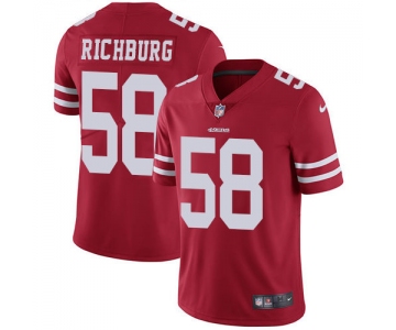 Nike 49ers #58 Weston Richburg Red Team Color Men's Stitched NFL Vapor Untouchable Limited Jersey