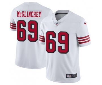 Nike 49ers #69 Mike McGlinchey White Rush Men's Stitched NFL Vapor Untouchable Limited Jersey