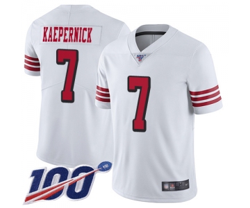 Nike 49ers #7 Colin Kaepernick White Rush Men's Stitched NFL Limited 100th Season Jersey