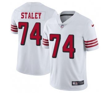 Nike 49ers #74 Joe Staley White Rush Men's Stitched NFL Vapor Untouchable Limited Jersey