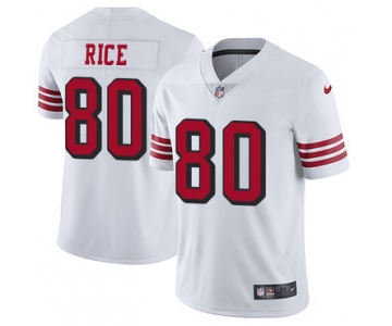 Nike 49ers #80 Jerry Rice White Rush Men's Stitched NFL Vapor Untouchable Limited Jersey