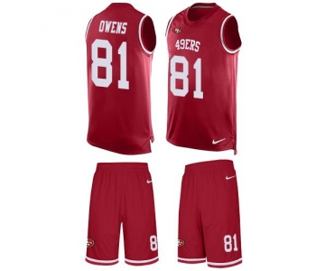 Nike 49ers #81 Terrell Owens Red Team Color Men's Stitched NFL Limited Tank Top Suit Jersey