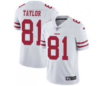 Nike 49ers #81 Trent Taylor White Men's Stitched NFL Vapor Untouchable Limited Jersey
