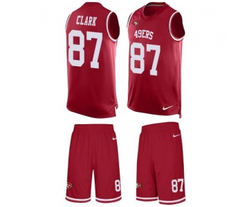 Nike 49ers #87 Dwight Clark Red Team Color Men's Stitched NFL Limited Tank Top Suit Jersey