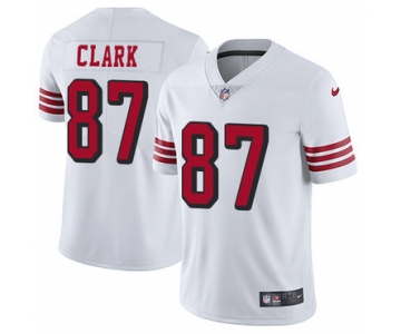 Nike 49ers #87 Dwight Clark White Rush Men's Stitched NFL Vapor Untouchable Limited Jersey