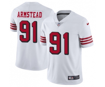 Nike 49ers #91 Arik Armstead White Rush Men's Stitched NFL Vapor Untouchable Limited Jersey