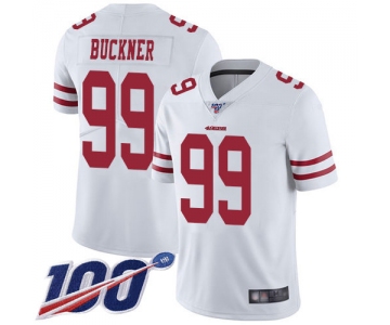 Nike 49ers #99 DeForest Buckner White Men's Stitched NFL 100th Season Vapor Limited Jersey