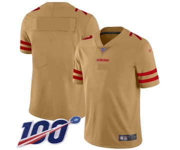 Nike 49ers Gold Men's NFL Limited Inverted Legend 100th Season Blank Jersey