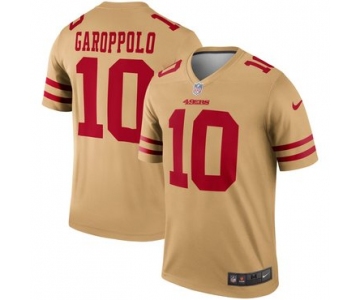Nike San Francisco 49ers 10 Jimmy Garoppolo Gold Inverted Legend Jersey