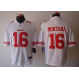 Nike San Francisco 49ers #16 Joe Montana White Limited Jersey