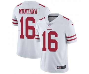 Nike San Francisco 49ers #16 Joe Montana White Men's Stitched NFL Vapor Untouchable Limited Jersey