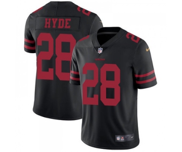 Nike San Francisco 49ers #28 Carlos Hyde Black Alternate Men's Stitched NFL Vapor Untouchable Limited Jersey