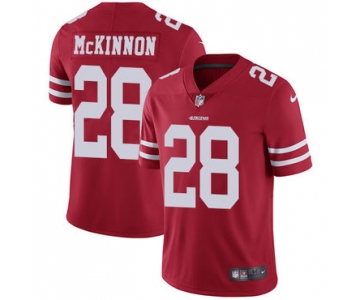 Nike San Francisco 49ers #28 Jerick McKinnon Red Team Color Men's Stitched NFL Vapor Untouchable Limited Jersey