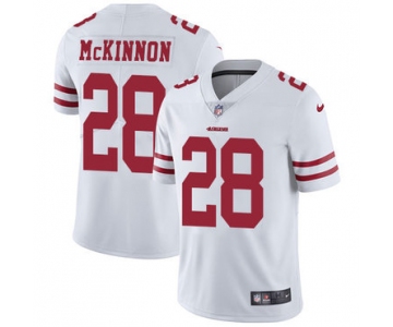 Nike San Francisco 49ers #28 Jerick McKinnon White Men's Stitched NFL Vapor Untouchable Limited Jersey