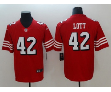 Nike San Francisco 49ers #42 Ronnie Lott Red 2018 Vapor Untouchable Limited Jersey