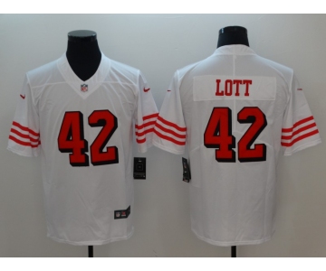 Nike San Francisco 49ers #42 Ronnie Lott White Color Rush Vapor Untouchable Limited New Throwback Jersey