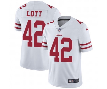 Nike San Francisco 49ers #42 Ronnie Lott White Men's Stitched NFL Vapor Untouchable Limited Jersey