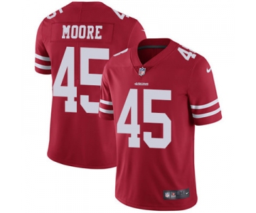 Nike San Francisco 49ers #45 Tarvarius Moore Red Team Color Men's Stitched NFL Vapor Untouchable Limited Jersey