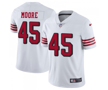 Nike San Francisco 49ers #45 Tarvarius Moore White Rush Men's Stitched NFL Vapor Untouchable Limited Jersey