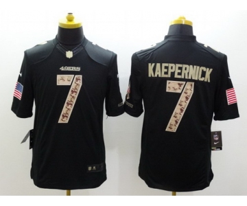 Nike San Francisco 49ers #7 Colin Kaepernick Salute to Service Black Limited Jersey