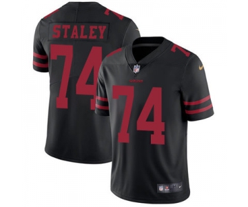 Nike San Francisco 49ers #74 Joe Staley Black Alternate Men's Stitched NFL Vapor Untouchable Limited Jersey