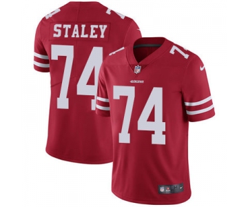 Nike San Francisco 49ers #74 Joe Staley Red Team Color Men's Stitched NFL Vapor Untouchable Limited Jersey