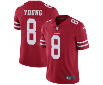 Nike San Francisco 49ers #8 Steve Young Red Team Color Men's Stitched NFL Vapor Untouchable Limited Jersey