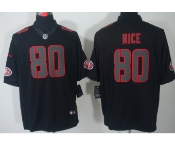 Nike San Francisco 49ers #80 Jerry Rice Black Impact Limited Jersey