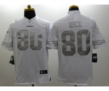 Nike San Francisco 49ers #80 Jerry Rice Platinum White Limited Jersey