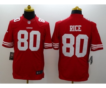Nike San Francisco 49ers #80 Jerry Rice Red Limited Jersey