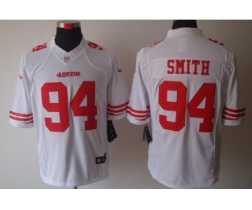 Nike San Francisco 49ers #94 Justin Smith White Limited Jersey