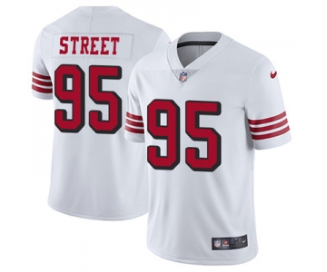 Nike San Francisco 49ers #95 Kentavius Street White Rush Men's Stitched NFL Vapor Untouchable Limited Jersey