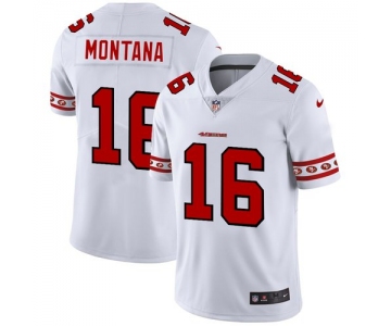 San Francisco 49ers #16 Joe Montana Nike White Team Logo Vapor Limited NFL Jersey