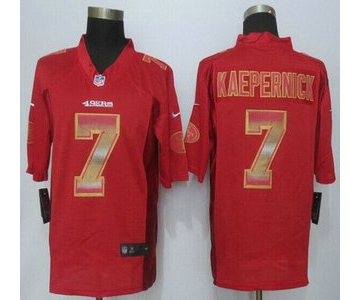 San Francisco 49ers #7 Colin Kaepernick Red Strobe 2015 NFL Nike Fashion Jersey