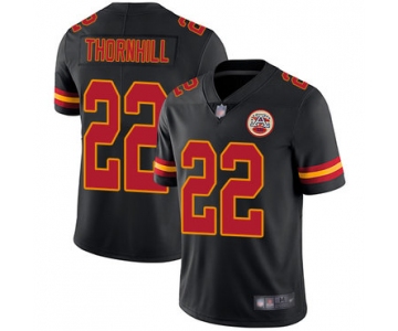 Chiefs #22 Juan Thornhill Black Men's Stitched Football Limited Rush Jersey