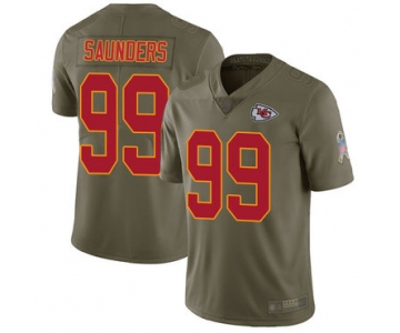 Chiefs #99 Khalen Saunders Olive Men's Stitched Football Limited 2017 Salute To Service Jersey