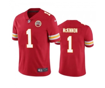 Men's Kansas City Chiefs #1 Jerick McKinnon Red Vapor Untouchable Limited Stitched Football Jersey