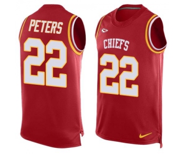 Men's Kansas City Chiefs #22 Marcus Peters Red Hot Pressing Player Name & Number Nike NFL Tank Top Jersey