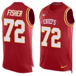Men's Kansas City Chiefs #72 Eric Fisher Red Hot Pressing Player Name & Number Nike NFL Tank Top Jersey