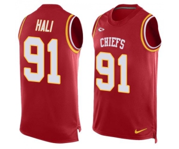 Men's Kansas City Chiefs #91 Tamba Hali Red Hot Pressing Player Name & Number Nike NFL Tank Top Jersey