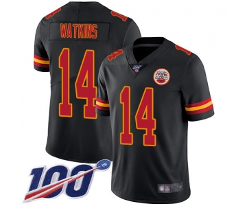 Nike Chiefs #14 Sammy Watkins Black Men's Stitched NFL Limited Rush 100th Season Jersey