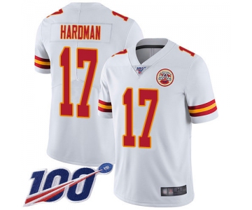 Nike Chiefs #17 Mecole Hardman White Men's Stitched NFL 100th Season Vapor Limited Jersey